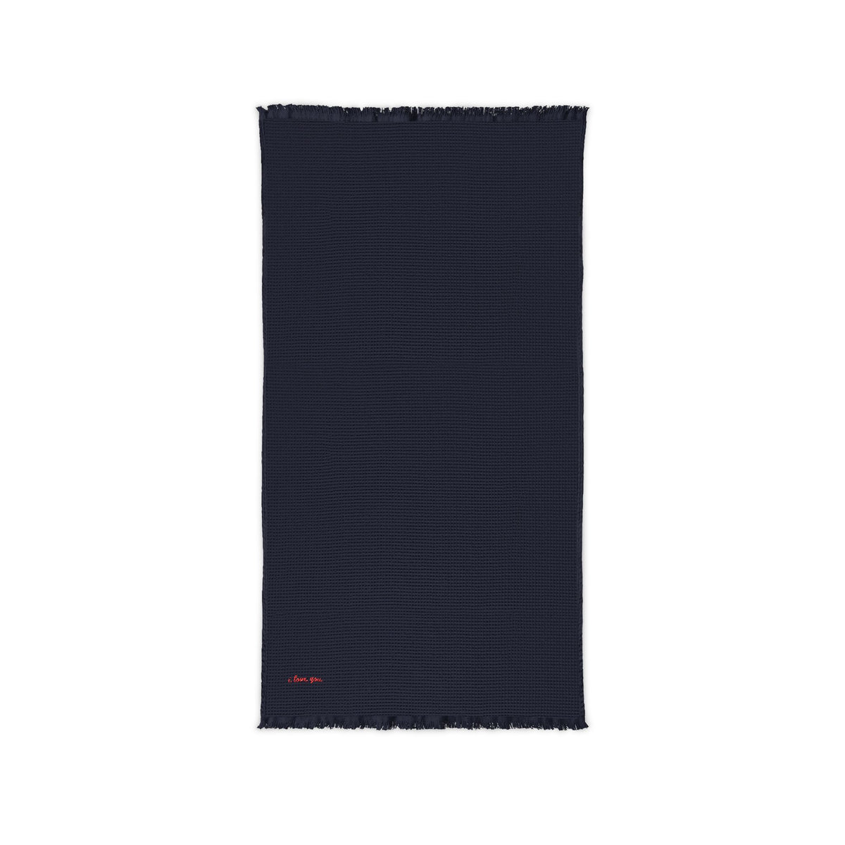 Cotton Waffle Throw Blanket | Embroidered - i love you
