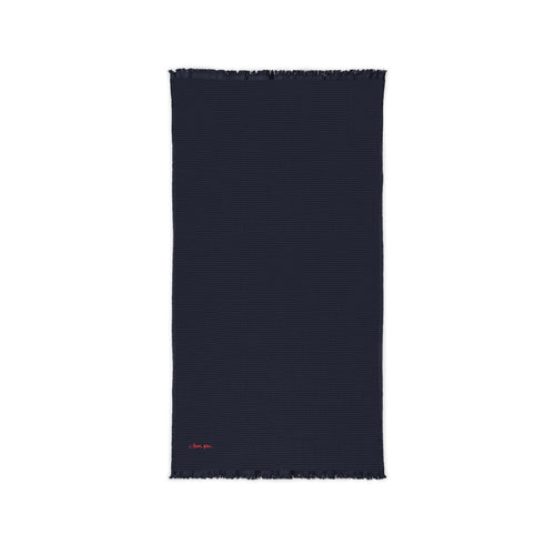 Cotton Waffle Throw Blanket | Embroidered - i love you