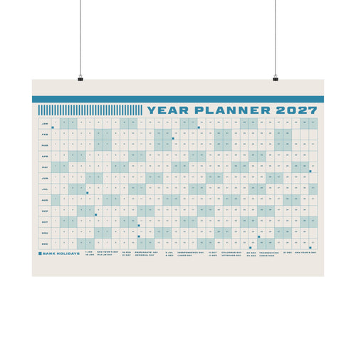 2027 Year Planner Calendar Matte Poster